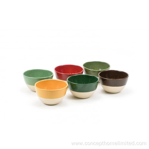 Single glaze stoneware dinner set - multi colors